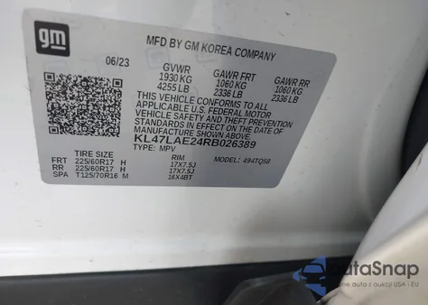 2024 Buick Envista Preferred Fwd z USA, uszkodzony, nr VIN KL47LAE24RB026389